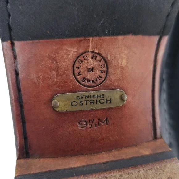 Avventura Exotic Gray Grey Ostrich Leather Dress Shoes Men Size 9.5M Moc Loafers - Picture 8 of 12